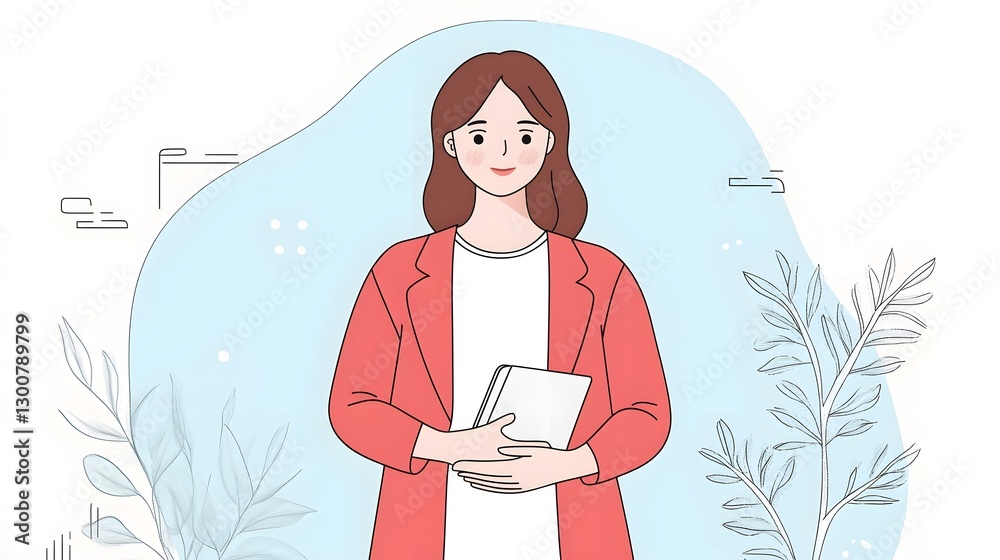 Woman Holding Stomach in Front of Monthly Calendar Woman Holding Stomach in Front of Monthly Calendar