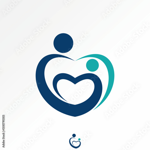 Logo design graphic concept creative premium vector stock image top sell two double love holding body thankfulness care peace emotional freedom spirit