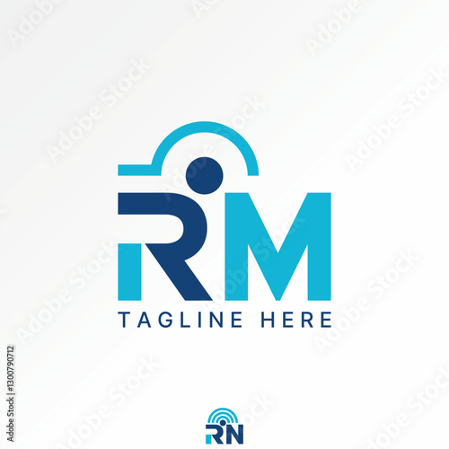 Logo design graphic concept creative premium vector stock image top sell initial RM font start run health fitness begin track moving speed lapse ready