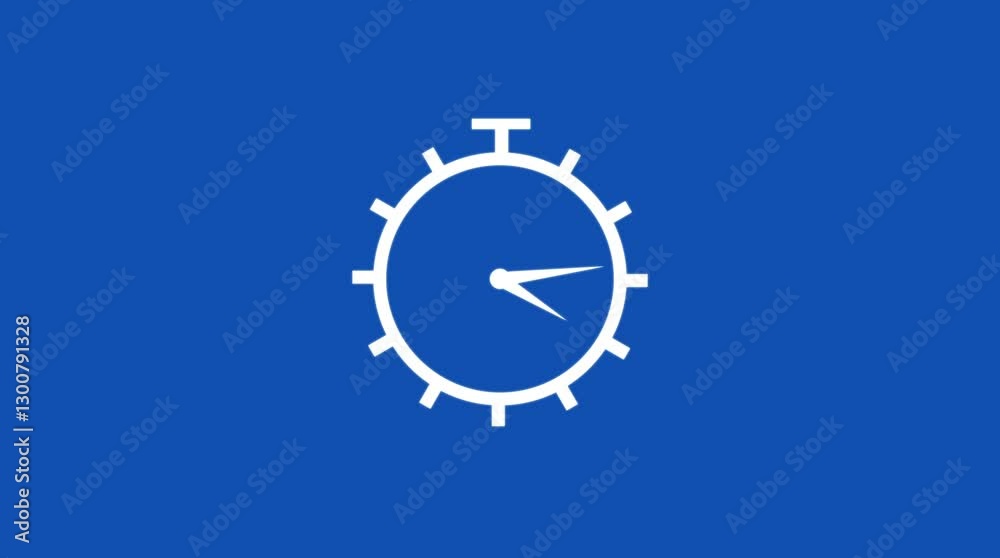 Analog wall clock spinning animation.  timer timelapse animation Time pointer ticks in 12hour time