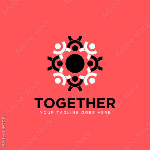 Logo design graphic concept creative premium vector stock image top sell happy active flip hand people rotation partnership to teamwork success career