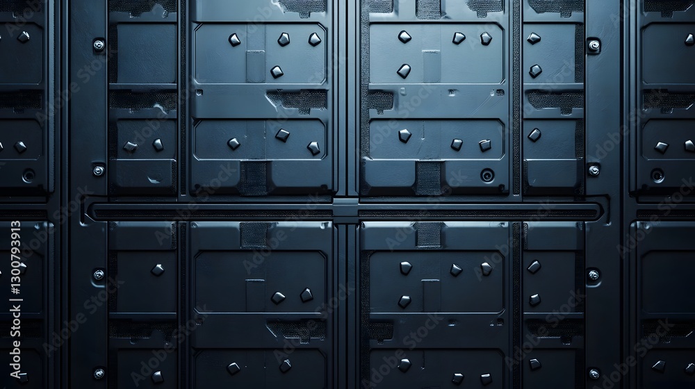 Fototapeta premium Sleek Metallic Sci-Fi Wall Texture with High-Tech Details