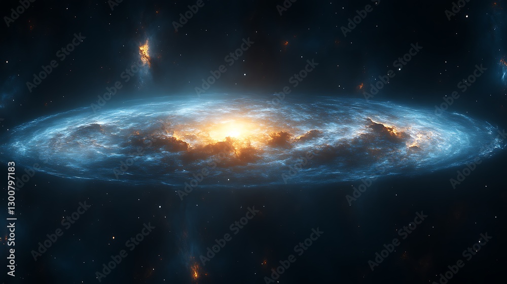 Fototapeta premium Luminous Galactic Cloud Formation Cosmic Display