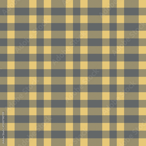 Yellow Scotland textile seamless pattern. Fabric texture check tartan plaid. Abstract geometric background for cloth, card, fabric. Monochrome graphic repeating design. Modern squared ornament