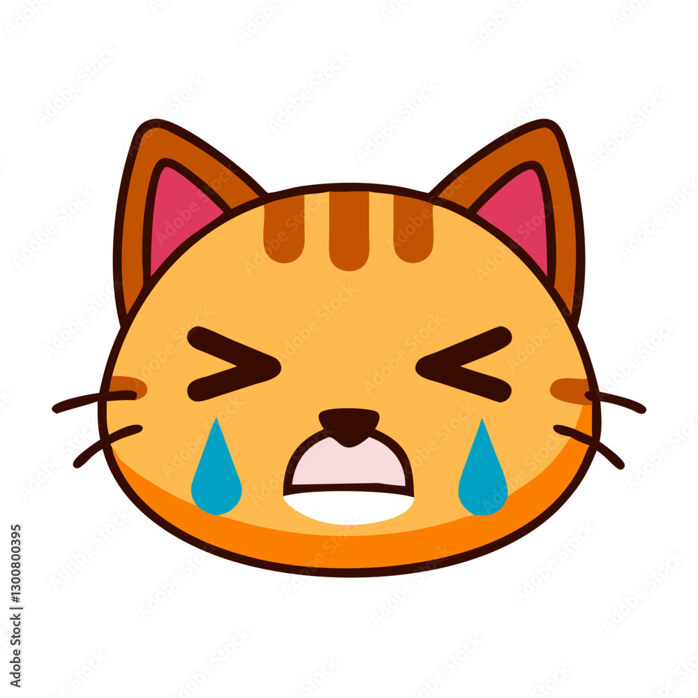 Crying cat emoji expressing sadness and emotion Crying cat emoji expressing sadness and emotion