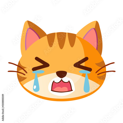 Crying cat emoji with tears expressing sadness and emotion