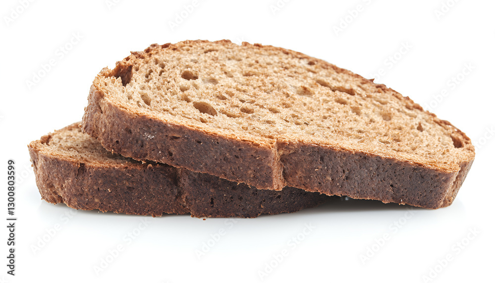 Delicious slices of toasted bread isolated on white Delicious slices of toasted bread isolated on white