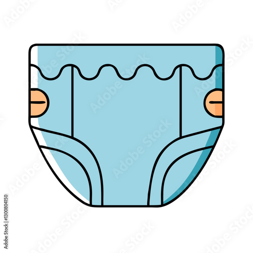 Soft blue diaper with cute design and elastic edges