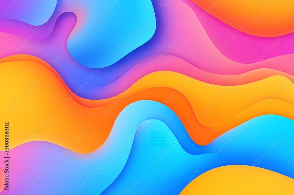 Fototapeta premium Vibrant Colorful Abstract Background Design with Dynamic Wavy Shapes and Gradient Hues