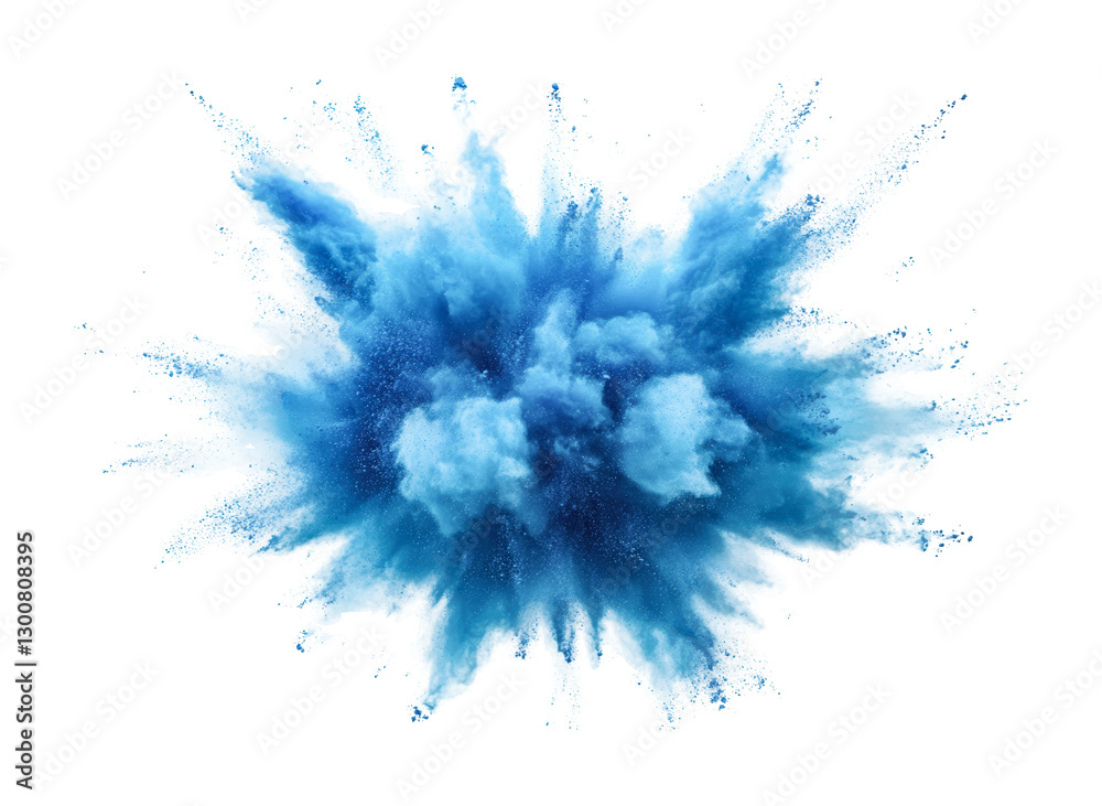 Unique blue powder explosion creating artistic abstract cloud formations for creative design projects and backgrounds, cut out Unique blue powder explosion creating artistic abstract cloud formations for creative design projects and backgrounds, cut out