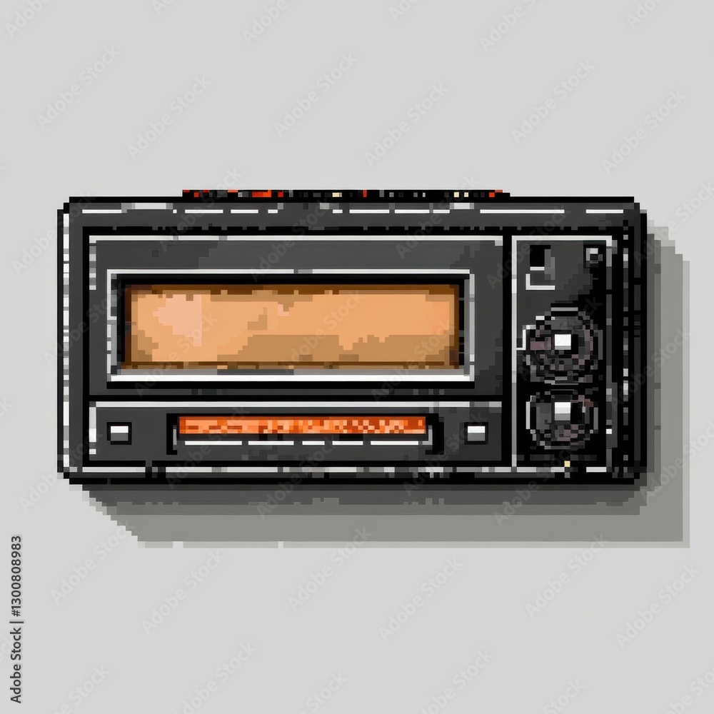 Fototapeta premium Pixel Art Retro Car Stereo System Display