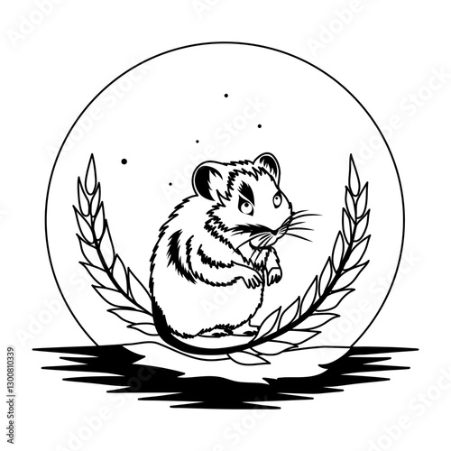 A glyph illustration of rodent 