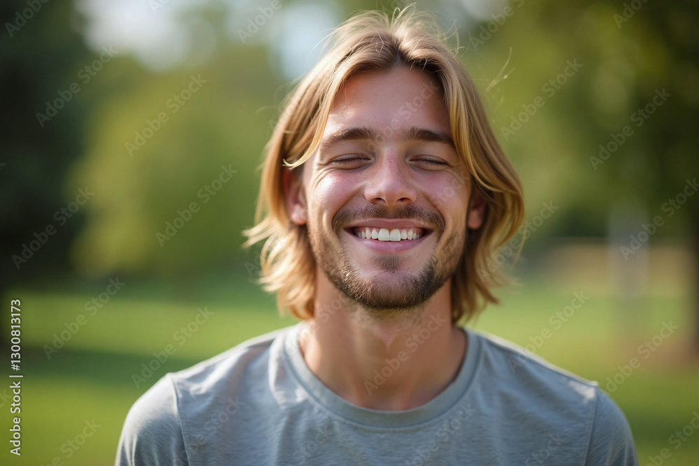 man with a smile on his face in a park man with a smile on his face in a park