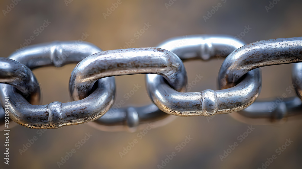 A close-up of a shiny metal chain link, emphasizing strength and connection. Strength - Tree. Illustration A close-up of a shiny metal chain link, emphasizing strength and connection. Strength - Tree. Illustration