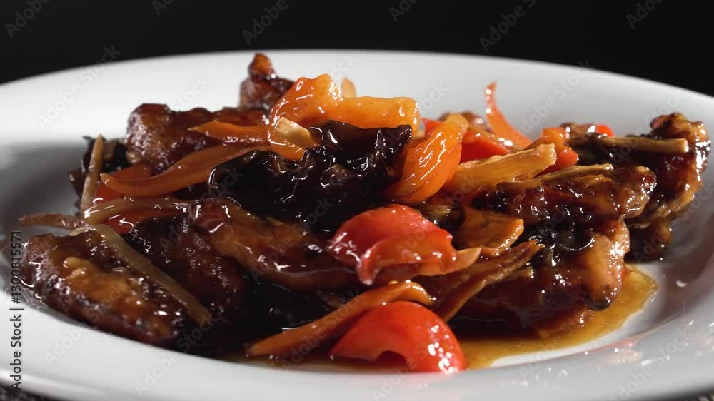Unagi Don Grilled. Baked eel with vegetables Unagi Don Grilled. Baked eel with vegetables