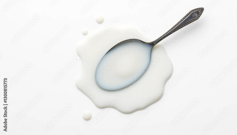 milk splash on spoon