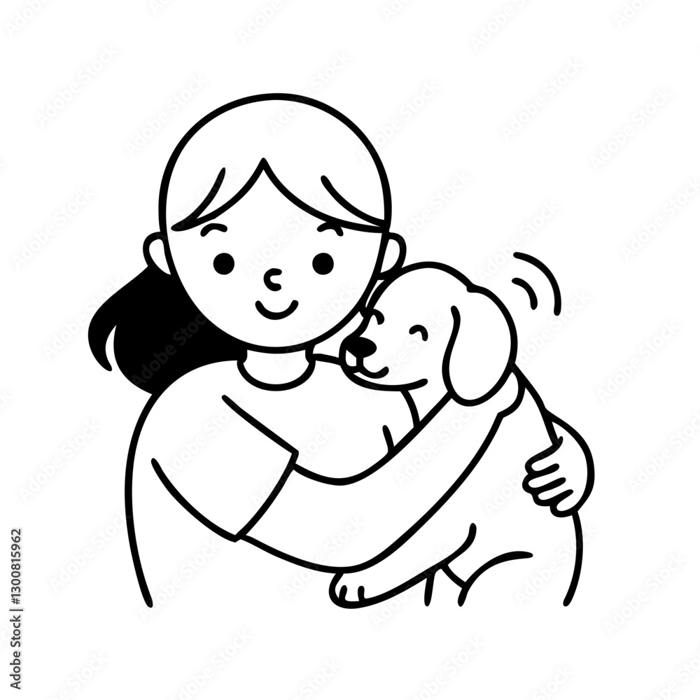 girl is hugging dog with joy and affection girl is hugging dog with joy and affection