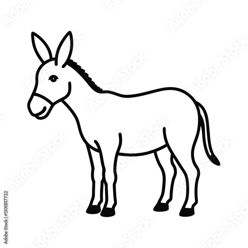 donkey isolated on white