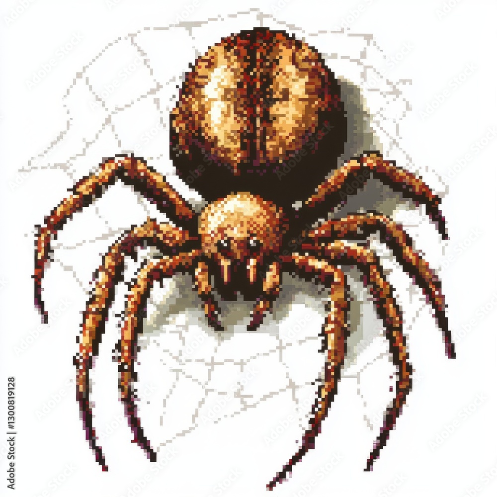 A Large Brown Spider On A Web Background A Large Brown Spider On A Web Background