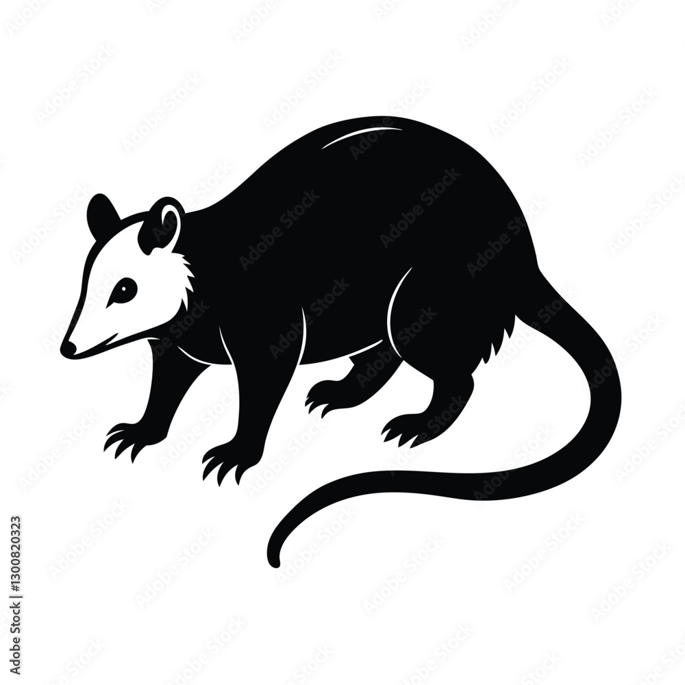Fototapeta premium possum black silhouette vector 