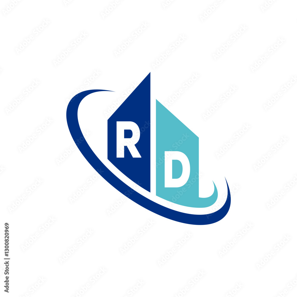 The modern logo design features a stylized two-letter initial in shades of blue, surrounded by circular elements to convey fluidity and professionalism	