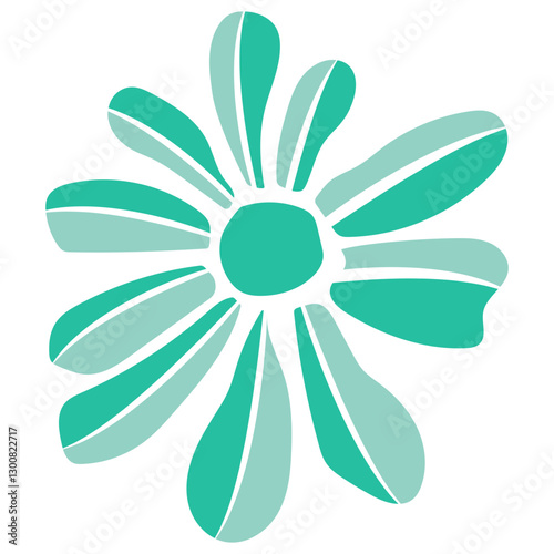 Eco icon green flower flat