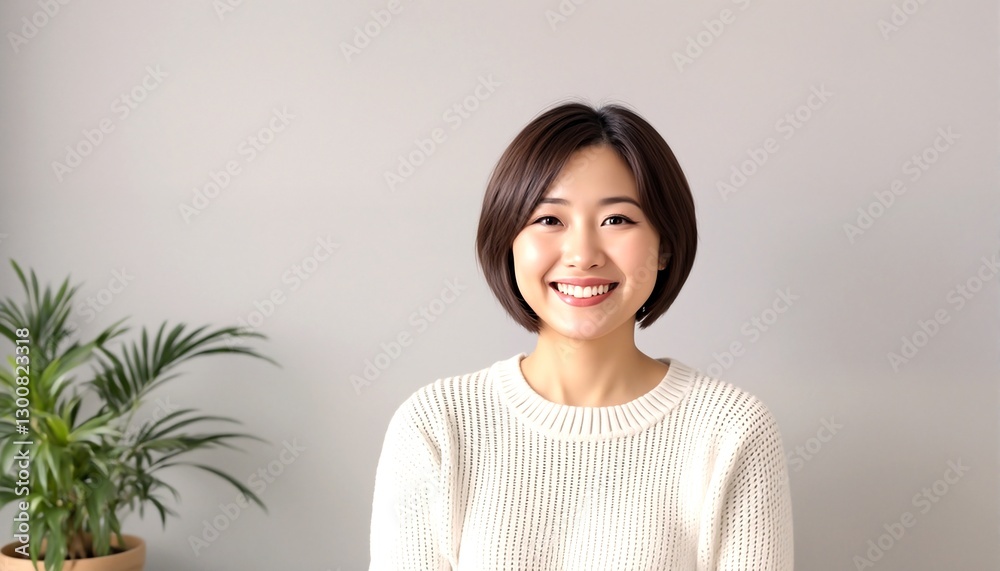Fototapeta premium Portrait of a young Japanese woman.