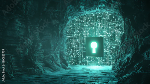 Valid cybersecurity laws and regulations isolated with white highlights, png. Isolation - Cave. Illustration