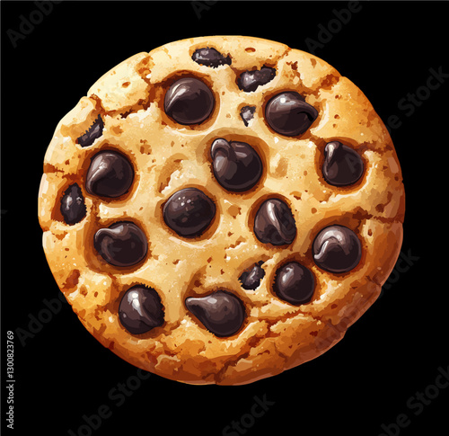 Classic Chocolate Chip Cookie: A Vector Illustration
