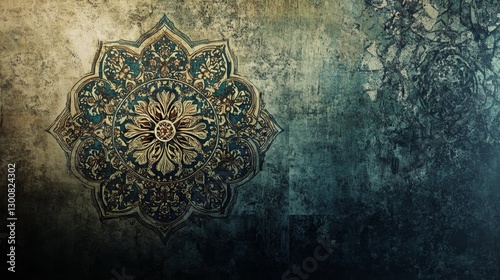 Antique Mandala Design on Distressed Wall