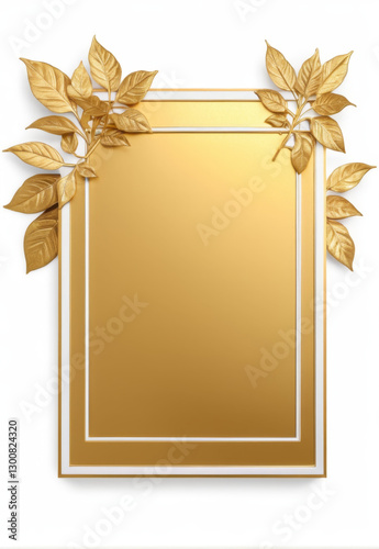 Square Hot stamping border Square frame Metal texture Gradient plant dialog