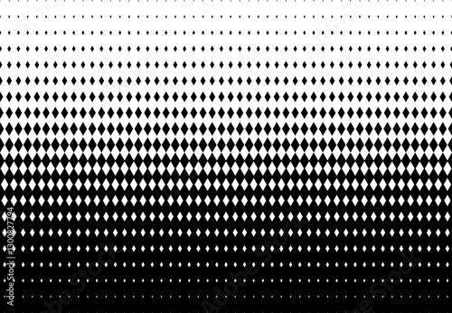 Seamless in one direction Vertical Diamonds Optical halftone effect Transition into Black