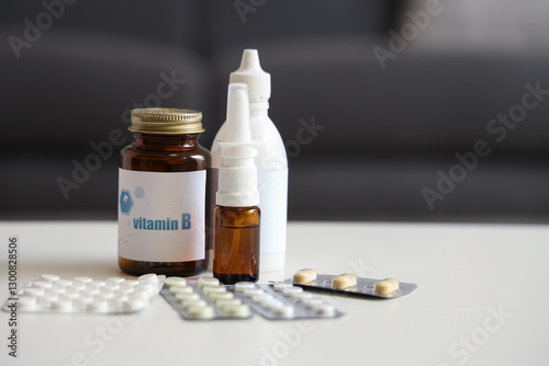 Cold medicines on table in ...