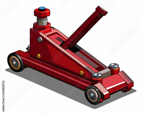 Crisp vector of a hydraulic car jack on white background