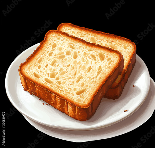 Golden Toast: A Vector Illustration