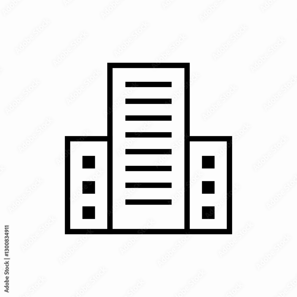 Business office tower icon vector sign Business office tower icon vector sign