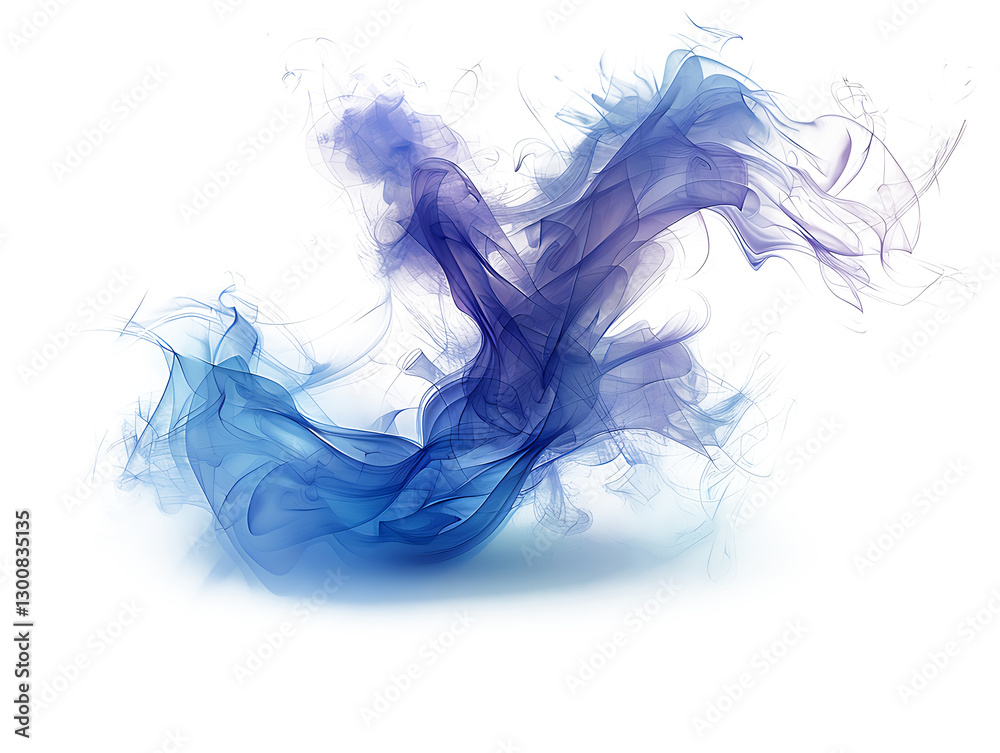 Fototapeta premium Abstract Blue Smoke Letter 