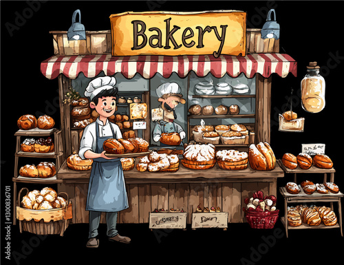 Charming Bakery Stall with Fresh Baked Goods