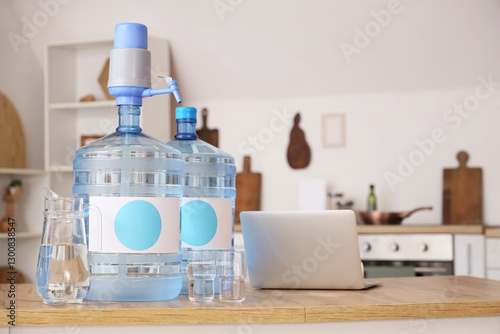 Bottle of clean water with ...