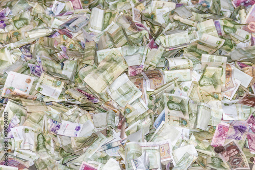 Many Chinese Yuan bill notes
