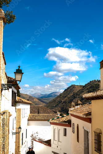 City architecture details. An old city surrounded by nature. Historic Spanish town