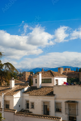 City architecture details. An old city surrounded by nature. Historic Spanish town