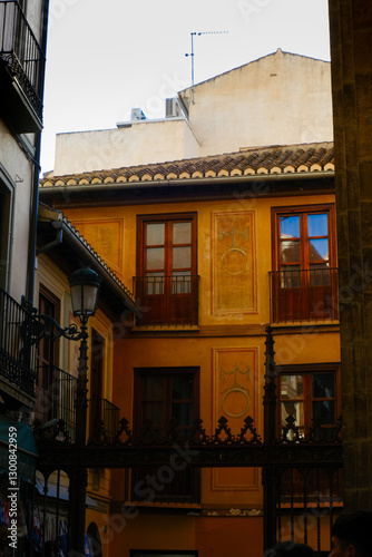City architecture details. An old city surrounded by nature. Historic Spanish town