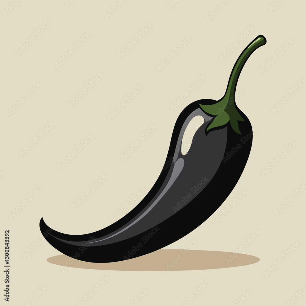 vector illustration of a black chili pepper vector illustration of a black chili pepper