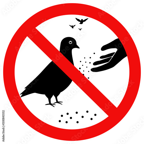 Do not feed the pigeons sign. do not feed the birds. Flat vector illustration simple design.