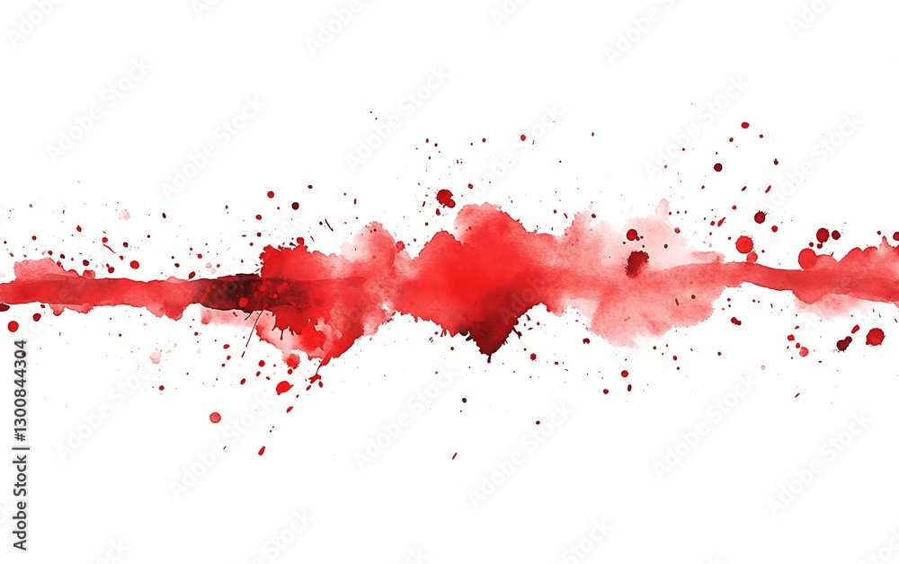 Fototapeta premium Red Ink Splatter and Stains on a White Background for Creative Use