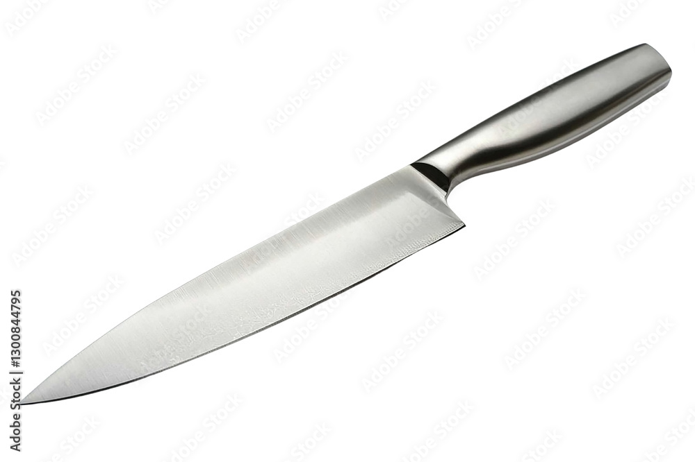 A stainless steel kitchen knife with a visible blade edge, lying diagonally on a white surface, isolated in PNG format, perfect for kitchen, cooking, and lifestyle designs.
A stainless steel kitchen knife with a visible blade edge, lying diagonally on a white surface, isolated in PNG format, perfect for kitchen, cooking, and lifestyle designs.