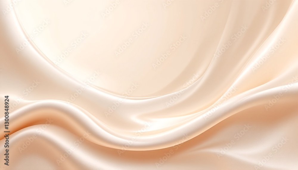 Fototapeta premium A cream-colored fabric with a smooth, flowing texture that resembles silk.