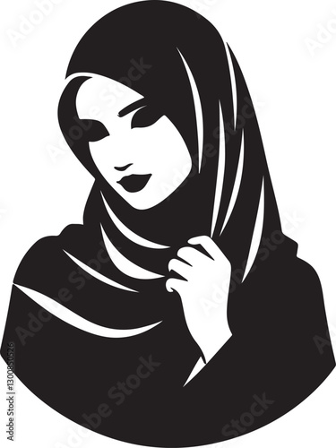hijab girl vector silhouette
