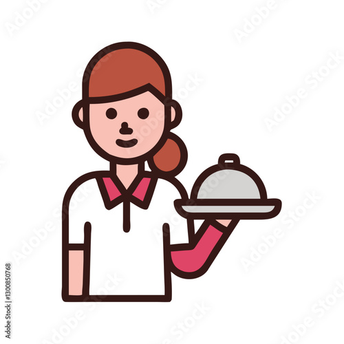 Waitress Vector Icon Design